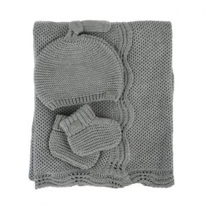 bamboo knit blanket gift set